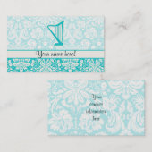 ティール（緑がかった色）のハープ 名刺 (正面/裏面)