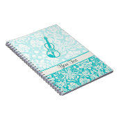 ティール(緑がかった色)のバイオリン ノートブック (右側)