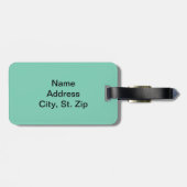 ティール（緑がかった色）のバレーボールの🏐| DIYの背景色 ラゲッジタグ (裏面横)