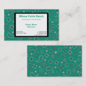 ティール（緑がかった色）のバンダナの名刺 名刺 (正面/裏面)