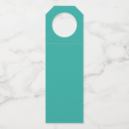 ティール(緑がかった色)のヒトデの熱帯サンディのビーチ結婚式の好意 ボトルネックタグ (裏面)