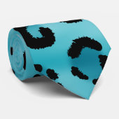 ティール(緑がかった色)のヒョウのプリントパターン ネクタイ (ロール)