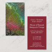 ティール(緑がかった色)のビロード、サテンの抽象芸術、緑およびピンクを切って下さい 名刺 (正面/裏面)