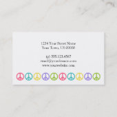 ティール（緑がかった色）のピースマークの名刺 名刺 (裏面)