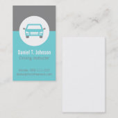 ティール(緑がかった色)のモダンな専門の自動車運転のインストラクター 名刺 (正面/裏面)