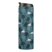 ティール(緑がかった色) |のモノグラムのパステル調のフラミンゴ タンブラー (回転右)