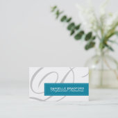 ティール（緑がかった色）のモノグラムの名刺 名刺 (スタンド正面)