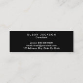 ティール（緑がかった色）のモノグラムの専門の名刺 スキニー名刺 (裏面)