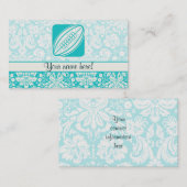 ティール（緑がかった色）のラグビー 名刺 (正面/裏面)