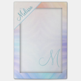 ティール(緑がかった色)のラベンダーの黄色のメロンのモノグラム ポストイット