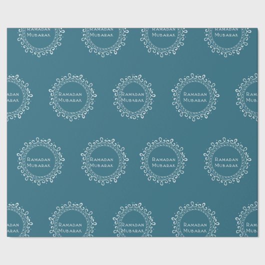 ティール（緑がかった色）のラマダーンムバラクのラッピングペーパー ラッピングペーパー (シーム)