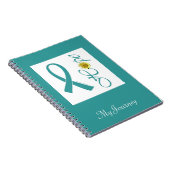 ティール(緑がかった色)のリボンの希望のノート ノートブック (右側)