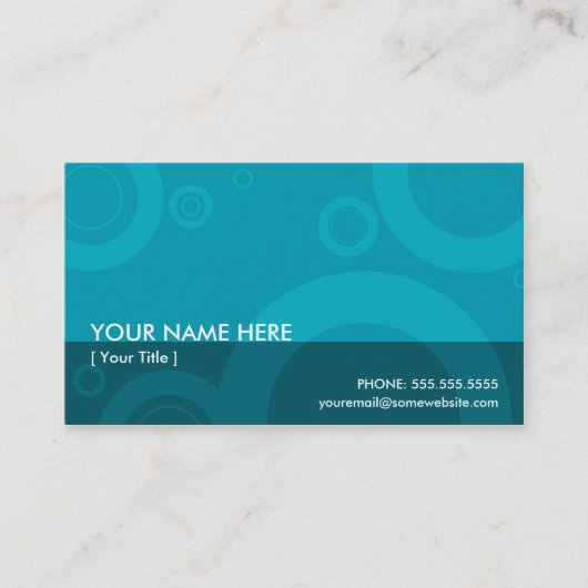 ティール（緑がかった色）のリングや輪 名刺 (正面)