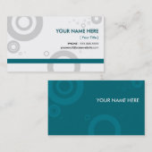 ティール（緑がかった色）のリングや輪 名刺 (正面/裏面)