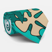 ティール（緑がかった色）のレトロのタイ ネクタイ (ロール)