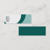 ティール（緑がかった色）のレトロのリングや輪 スキニー名刺 (正面/裏面)