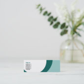 ティール（緑がかった色）のレトロのリングや輪 スキニー名刺 (スタンド正面)