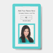 ティール(緑がかった色)のロゴIDの追加 バッジ (裏面)