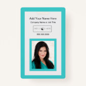 ティール(緑がかった色)のロゴIDの追加 バッジ (裏面)