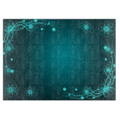 ティール（緑がかった色）のロマンチックな青い空想のインスピレーション カッティングボード (正面)