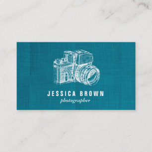 ティール（緑がかった色）のヴィンテージのカメラマンの名刺 名刺