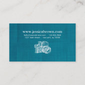 ティール(緑がかった色)のヴィンテージのカメラマンの名刺 名刺 (裏面)