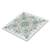 ティール(緑がかった色)のヴィンテージのスペイン人のタイル タイル (側面)