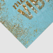 ティール(緑がかった色)の人魚の感情の金ゴールドのグリッターのタイポグラフィ 薄葉紙 (詳細)