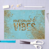 ティール(緑がかった色)の人魚の感情の金ゴールドのグリッターのタイポグラフィ 薄葉紙 (クラフト)