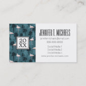 ティール（緑がかった色）の写真の卒業|のパステルのフラミンゴ コーリングカード (裏面)