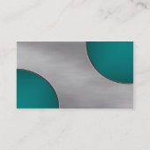 ティール(緑がかった色)の切り出しが付いている金属は名刺を一周します 名刺 (裏面)