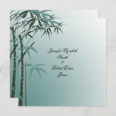 ティール（緑がかった色）の勾配の自然なタケ結婚式招待状 招待状 (正面/裏面)
