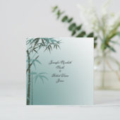 ティール（緑がかった色）の勾配の自然なタケ結婚式招待状 招待状 (スタンド正面)