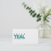 ティール（緑がかった色）の卵巣癌を考えて下さい 名刺 (スタンド正面)