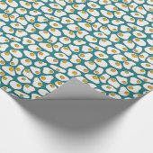 ティール(緑がかった色)の卵焼き模様 ラッピングペーパー (角)