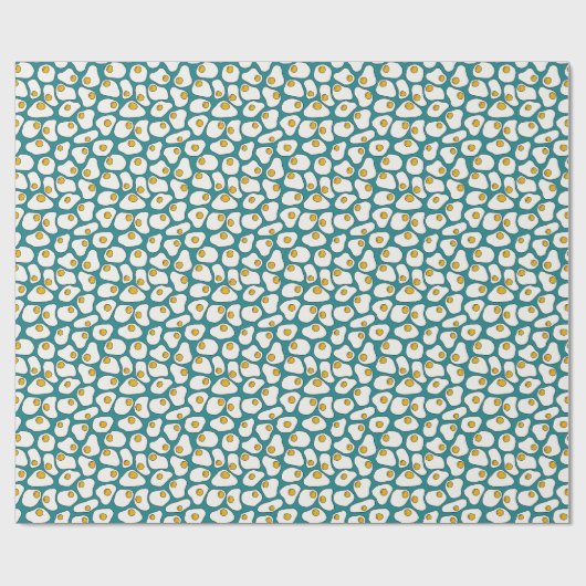 ティール(緑がかった色)の卵焼き模様 ラッピングペーパー (フラット)