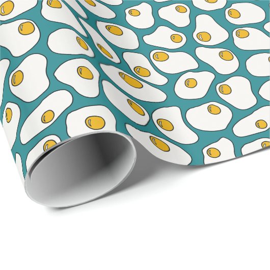 ティール(緑がかった色)の卵焼き模様 ラッピングペーパー (ロールコーナー)