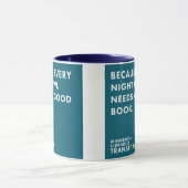 ティール（緑がかった色）の夜型の人のマグので マグカップ (中央)