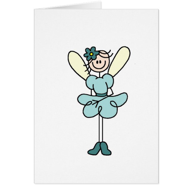 ティール（緑がかった色）の妖精の天使カード (正面)