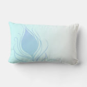 ティール(緑がかった色)の孔雀の羽の記念品の枕 ランバークッション (裏面)