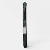 ティール（緑がかった色）の孔雀はモノグラムと送風し、縞で飾ります Case-Mate iPhoneケース (裏面/左)