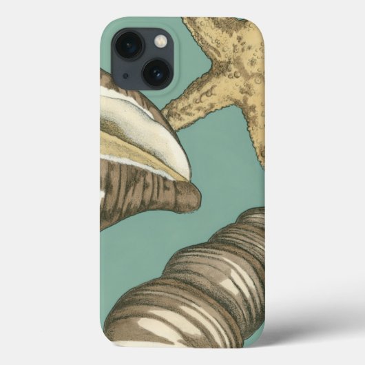 ティール(緑がかった色)の小さい貝のトリオ Case-Mate iPhoneケース (裏面)