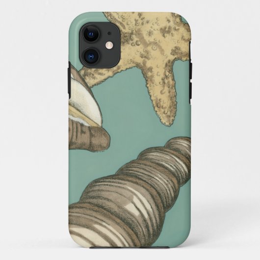 ティール（緑がかった色）の小さい貝のトリオ Case-Mate iPhoneケース (裏面)