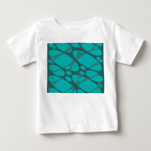 ティール(緑がかった色)の層状楕円 ベビーTシャツ (正面)