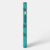 ティール（緑がかった色）の層状楕円 iPhoneケース (左側面)