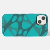 ティール（緑がかった色）の層状楕円 iPhoneケース (裏面横)