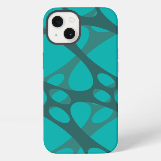 ティール（緑がかった色）の層状楕円 iPhoneケース (裏面)