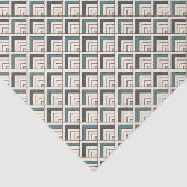 ティール（緑がかった色）の幾何学的なパターン 薄葉紙 (詳細)