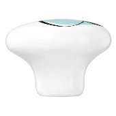 ティール（緑がかった色）の引出しの引きの原子コーヒー豆 セラミックノブ (側面)