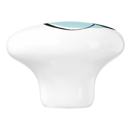 ティール(緑がかった色)の引出しの引きの原子コーヒー豆 セラミックノブ (側面)